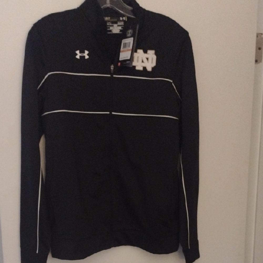Under Armour Black Athletic Full Zip with White Piping